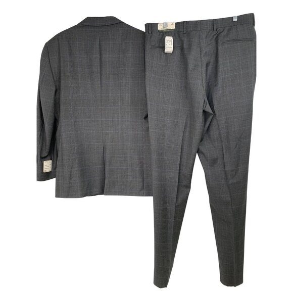 NWT Jos A Bank Travelers Gordon Black Plaid Wool Suit 42R / 37 RY10371 $695 - Picture 10 of 16